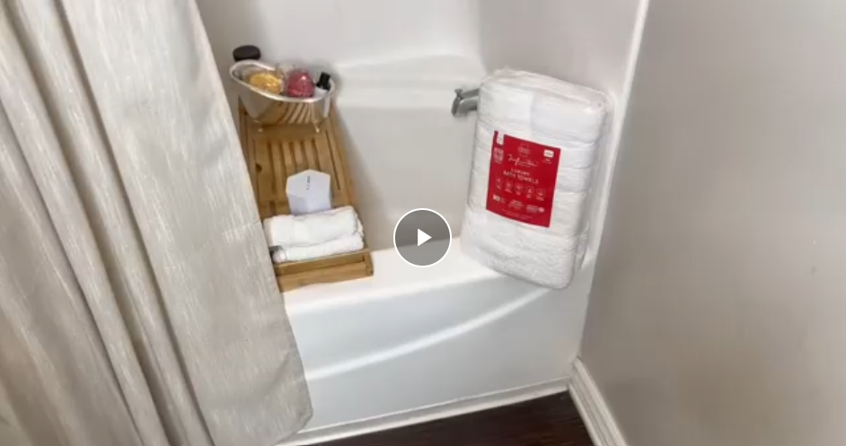thumbnail video image 2 of Premium Brilliant White Bath Towels - Pack of 2 - 27 x 54 inches - Infinitee Xclusives, 2 of 14