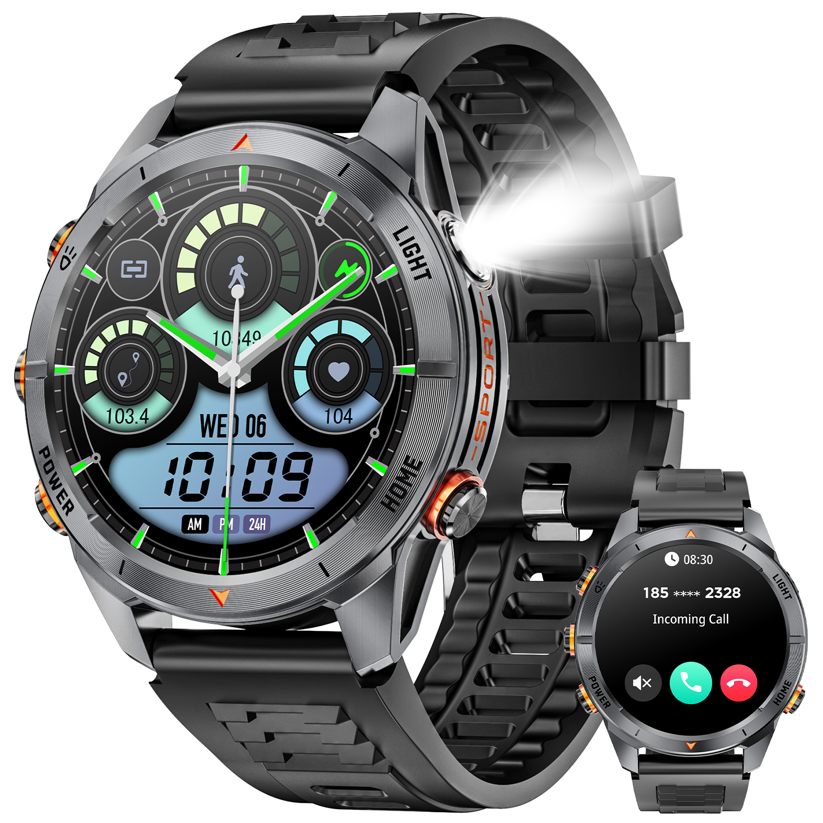 【新品未開封】THE HANY × wearable 3点set Haulvean 1.43-inch AMOLED Military Smart Watch for Men, Outdoor