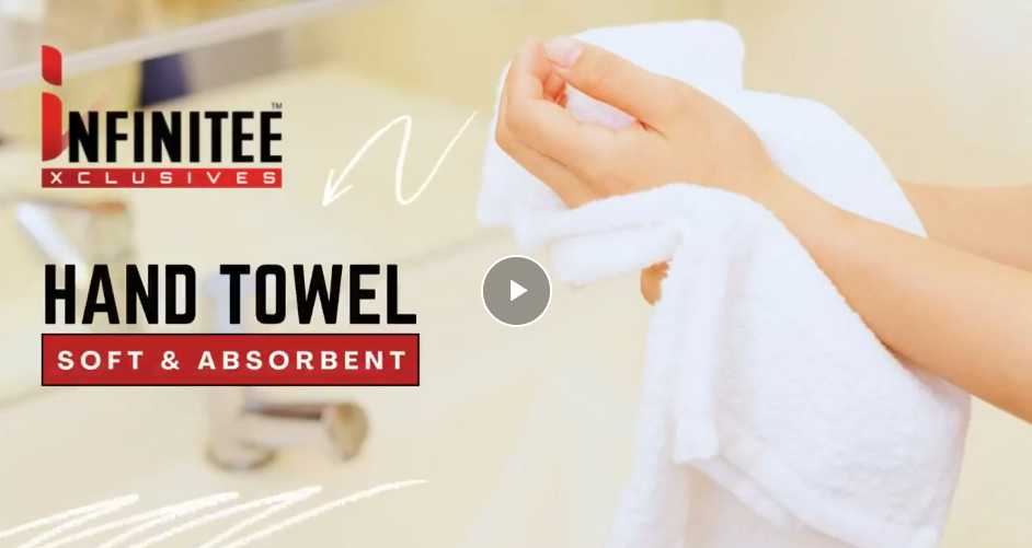 thumbnail video image 2 of Infinitee Xclusives Premium Hand Towels Honey Comb Dobby - Quick Dry - 6 Pack, White, 16x28 In, 2 of 11