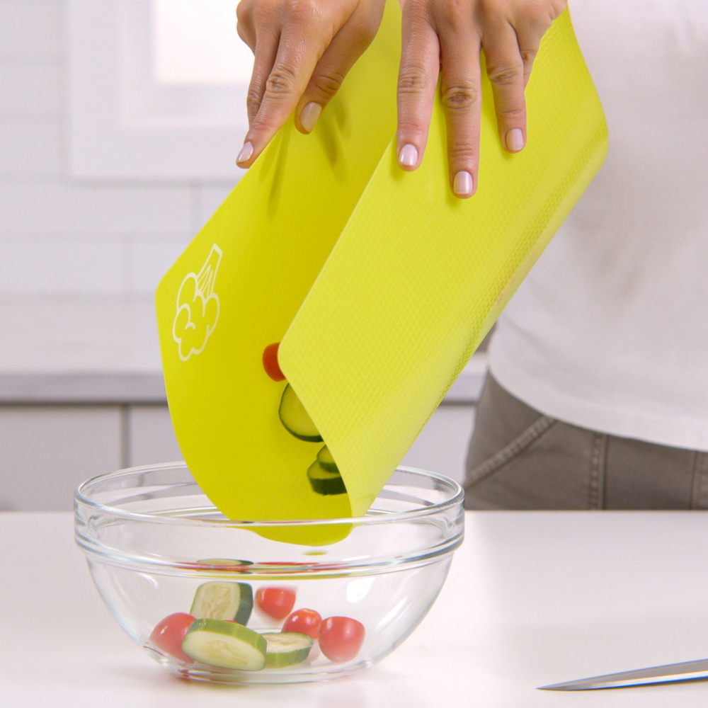 thumbnail video image 2 of GORILLA GRIP Cutting Board Set of 4, Flexible, Durable Plastic Chopping Mats, 15x12, Multicolor, 2 of 10