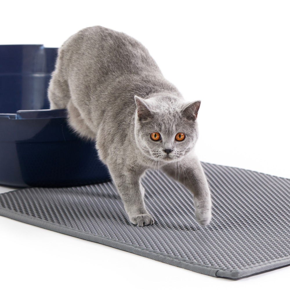 thumbnail video image 2 of GORILLA GRIP Waterproof Cat Litter Mat, Easy to Clean Honeycomb Waste Trapping Mats, 30x24 Gray, 2 of 9