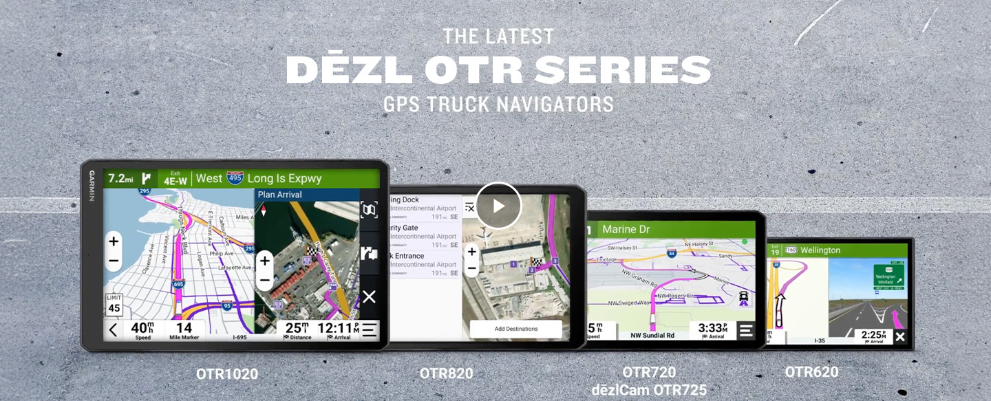 thumbnail video image 2 of Garmin Dezl OTR620 GPS Truck Navigator 6" Display Touchscreen, Commercial GPS Navigation with 32GB SD Memory Card + LCD Cleaning Kit, 2 of 9