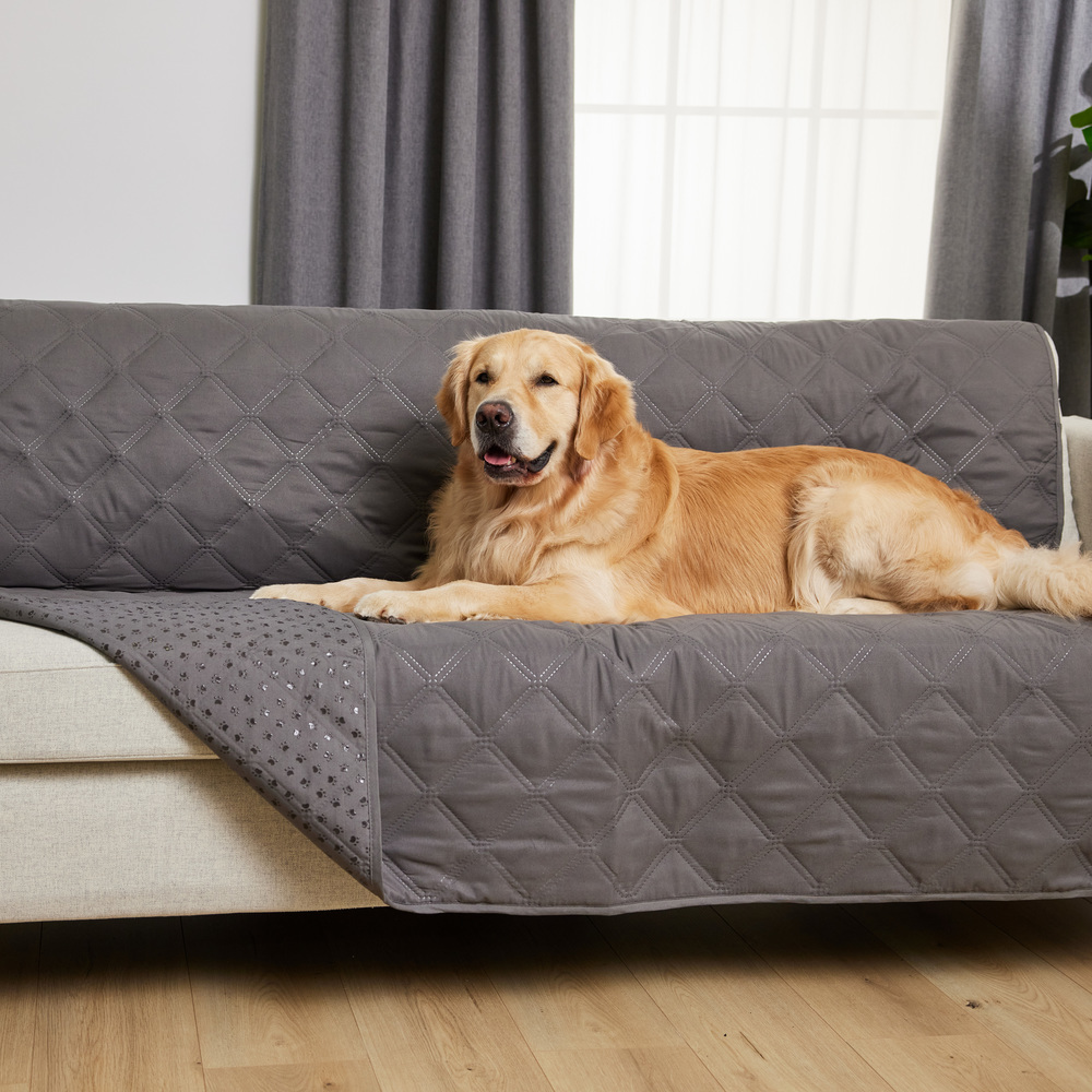 thumbnail video image 2 of GORILLA GRIP Waterproof Couch Cover for Dogs, Washable Dog Sofa Cover Pet Blanket for Dogs and Cats, 40x50 Navy Blue, 2 of 10